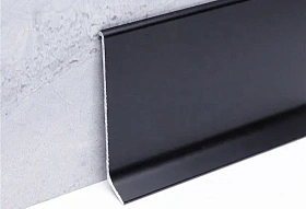 Алюминиевый напольный плинтус Русский профиль, анодированный черный матовый, 40х11,2х2500 мм., 1 м.п